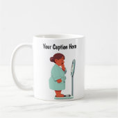  Cartoon weegschaal Koffiemok (Links)