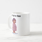  Cartoon weegschaal Koffiemok (Voorkant links)