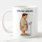  Cartoon weegschaal Koffiemok