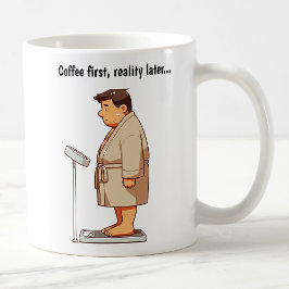  Cartoon weegschaal Koffiemok