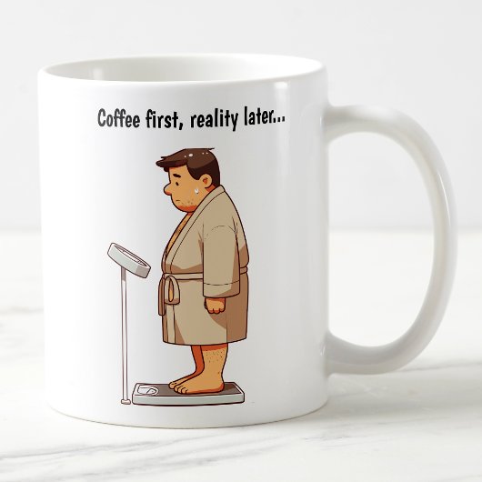  Cartoon weegschaal Koffiemok