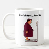  Cartoon weegschaal Koffiemok