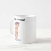  Cartoon weegschaal Koffiemok (Voorkant links)