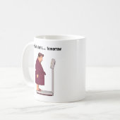  Cartoon weegschaal Koffiemok (Voorkant links)