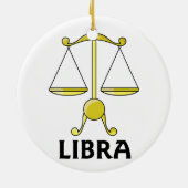 Cartoon Weegschalen Keramisch Ornament (Achterkant)