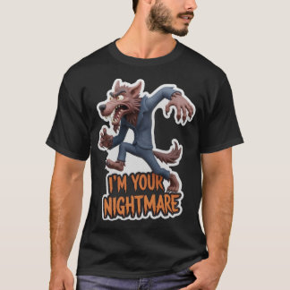 Cartoon weerwolf in pak met Im Your Nightmare te T-shirt