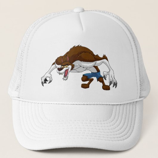 Cartoon weerwolf trucker pet (Voorkant)