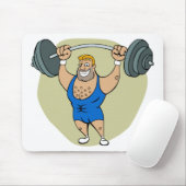 Cartoon Weightlifter Muismat (Met muis)