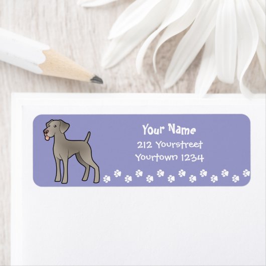 Cartoon Weimaraner Etiket (Insitu)