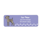 Cartoon Weimaraner Etiket (Voorkant)