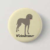 Cartoon Weimaraner Ronde Button 5,7 Cm (Voorkant)