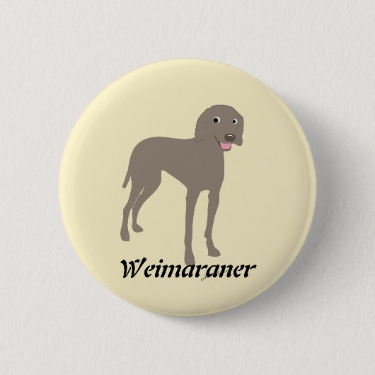 Cartoon Weimaraner Ronde Button 5,7 Cm (Voorkant)