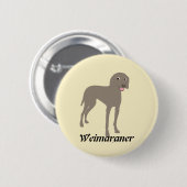 Cartoon Weimaraner Ronde Button 5,7 Cm (Voorkant /achterkant)