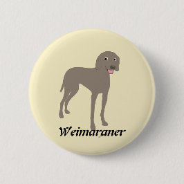 Cartoon Weimaraner Ronde Button 5,7 Cm