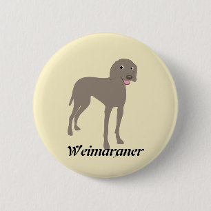 Cartoon Weimaraner Ronde Button 5,7 Cm