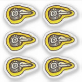 Cartoon Weird Birds Head Custom-Cut Vinyl Stickers (Voorkant)