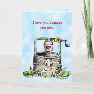 Cartoon Well Valentines Day Greeting Feestdagen Kaart