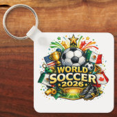 Cartoon Wereld Voetbal 2026 Sleutelhanger (Voorkant)