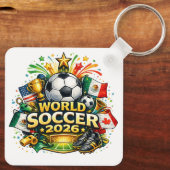 Cartoon Wereld Voetbal 2026 Sleutelhanger (Achterkant)