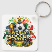 Cartoon Wereld Voetbal 2026 Sleutelhanger (Achterkant)