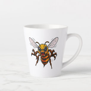 Cartoon Wesp Aanval Vet Insect Kunst Latte Mok