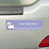 Cartoon West Highland White Terrier Bumpersticker (Op auto)