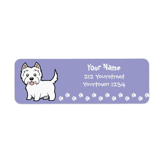 Cartoon West Highland White Terrier Etiket (Voorkant)