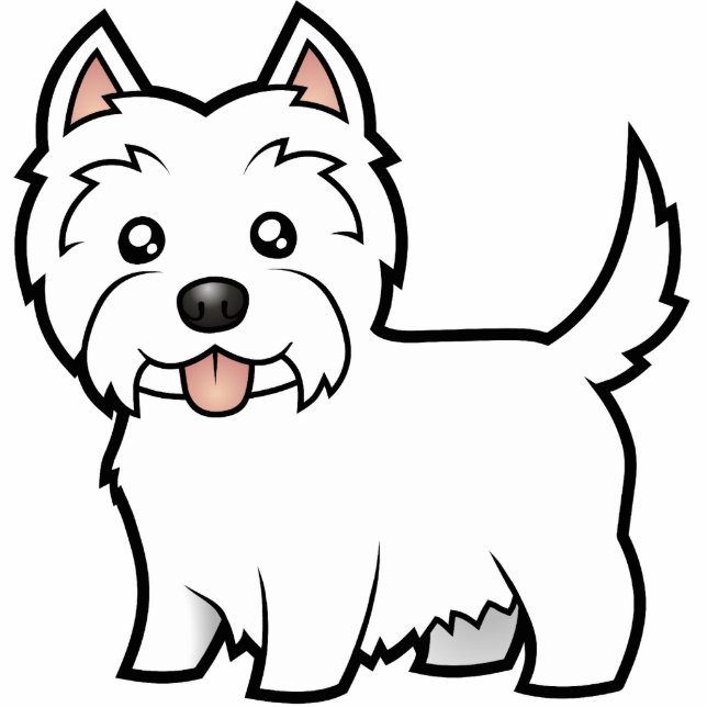 Cartoon West Highland White Terrier Fotobeeldje Magneet (Voorkant)