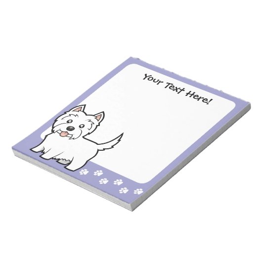 Cartoon West Highland White Terrier Notitieblok (Linkerzijde)
