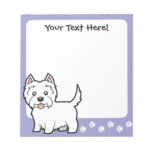 Cartoon West Highland White Terrier Notitieblok (Voorkant)