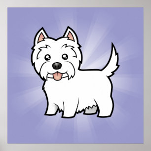 Cartoon West Highland White Terrier Poster