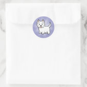 Cartoon West Highland White Terrier Ronde Sticker (Tas)