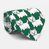 Cartoon West Highland White Terrier Stropdas (Opgerold)