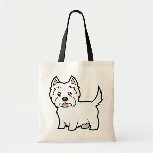 Cartoon West Highland White Terrier Tote Bag (Voorkant)