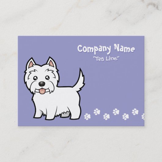 Cartoon West Highland White Terrier Visitekaartje (Voorkant)