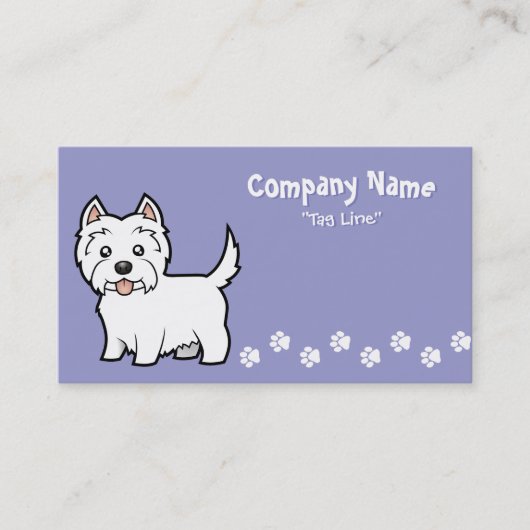 Cartoon West Highland White Terrier Visitekaartje (Voorkant)