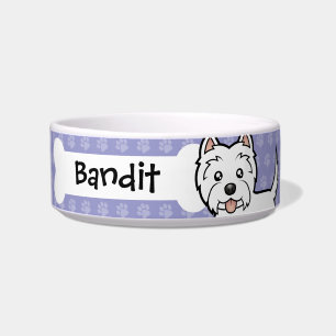 Cartoon West Highland White Terrier Voerbakje
