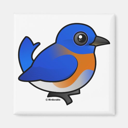 Cartoon Western Bluebird Magneet (Voorkant)