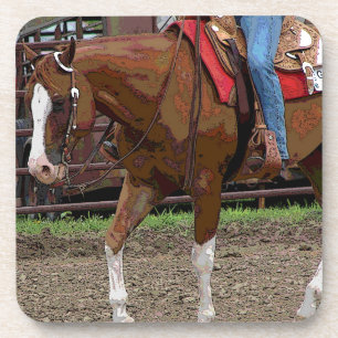 Cartoon western paard drankjes onderzetter