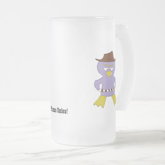 Cartoon Western Penguin Matglas Bierpul (Voorkant rechts)