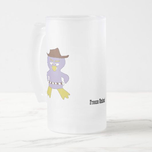Cartoon Western Penguin Matglas Bierpul (Voorkant links)