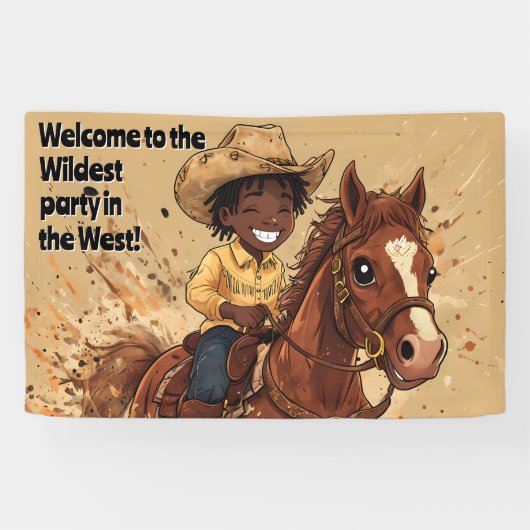 Cartoon Western Ride Lange Cowboy Spandoek (Horizontaal)