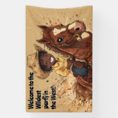 Cartoon Western Ride Lange Cowboy Spandoek (Verticaal)