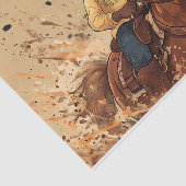 Cartoon Western Ride Lange Cowboy Tissuepapier (Detail)