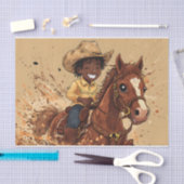 Cartoon Western Ride Lange Cowboy Tissuepapier (Craft)