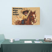 Cartoon Western Ride Tall Cowboy Spandoek (Beurs)