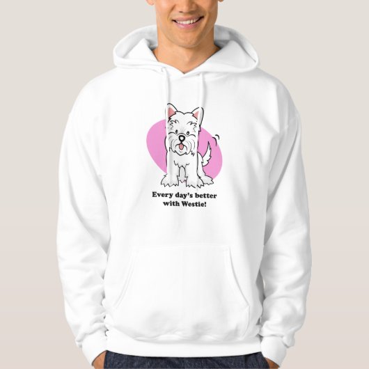 Cartoon Westie hoodie (Voorkant)