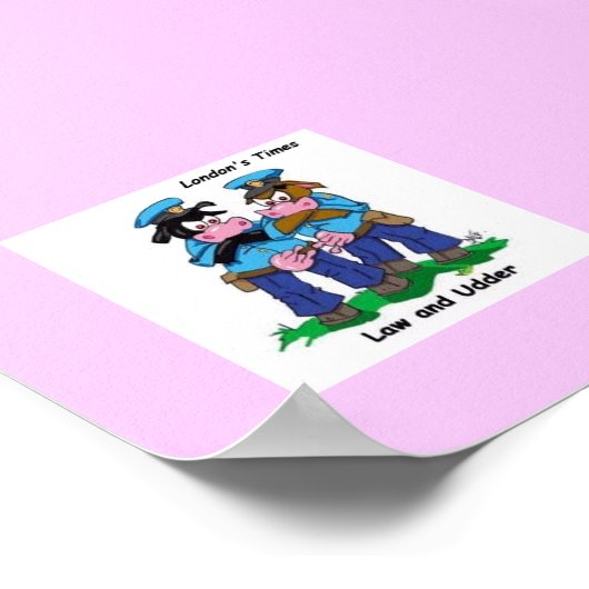 Cartoon Wet & Udder Funny Koe Poster (Hoek)