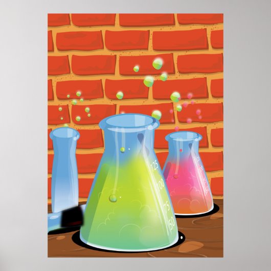 Cartoon wetenschappelijke experimenten poster (Voorkant)
