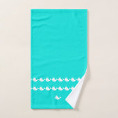 Cartoon Whale Aqua Blauwgroen Blue Bad Handdoek (Handdoek)